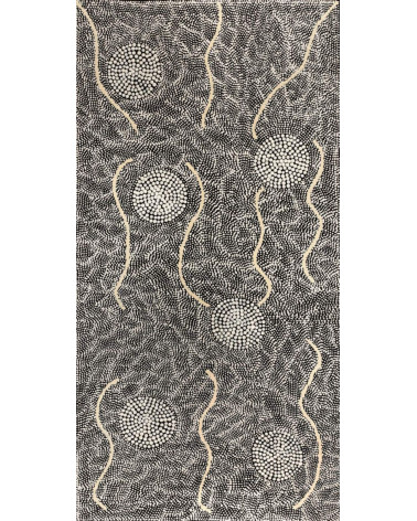 Ursula Nampijinpa - 91x46cm - 91 x 61 cm - Peinture art Aborigène Australie