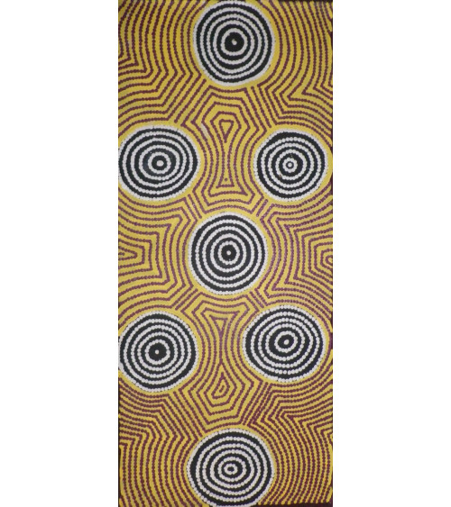 Tina Bennett - 61x 30 cm - Peinture art Aborigène Australie