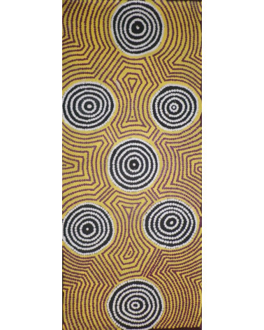 Tina Bennett - 61x 30 cm - Peinture art Aborigène Australie